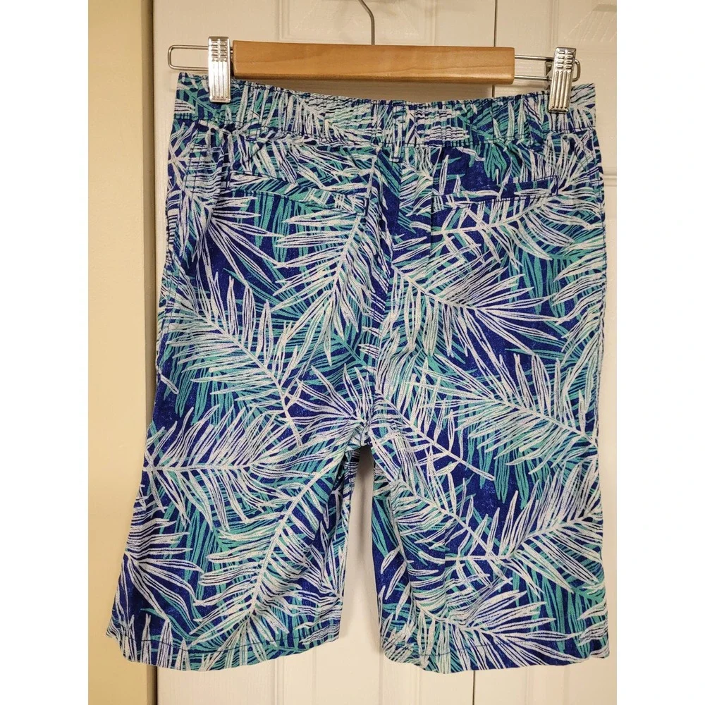Gymboree Boys Shorts Size 12 Bundle Flamingo Khaki Tropical Palm Leaf Blue 2pk